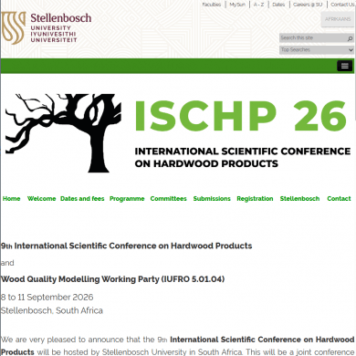 ISCHP 26 - ​9th International Scientific Conference on Hardwood Products