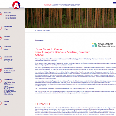 From Forest to Frame - New European Bauhaus Academy Summer School