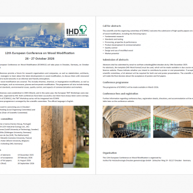 The 12th European Conference on Wood Modification