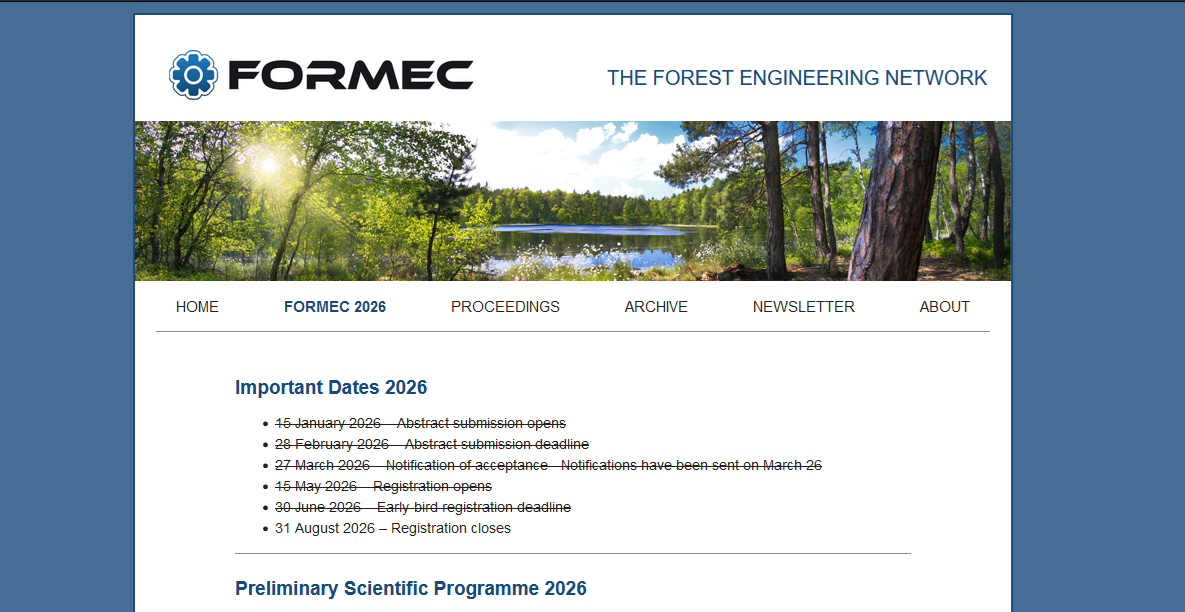 58. FORMEC - Internationales Symposium für Forstmechanisierung