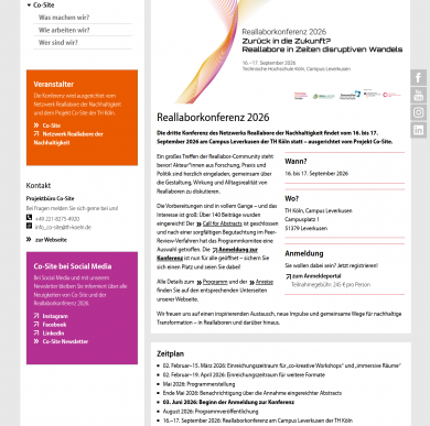 Reallaborkonferenz 2026 - „Zurück in die Zukunft? Reallabore in Zeiten disruptiven Wandels"