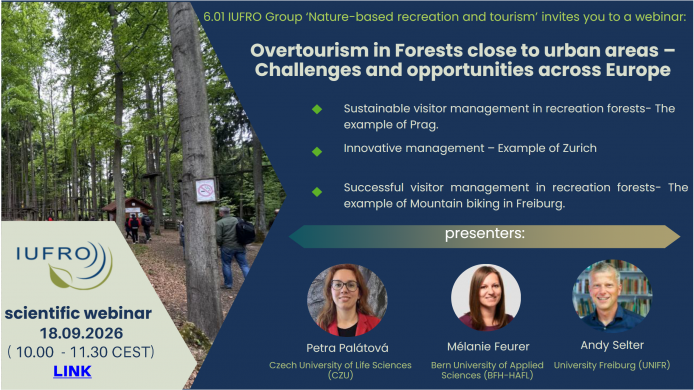 IUFRO-Webinar: „Naturbasierte Erholung und Tourismus"