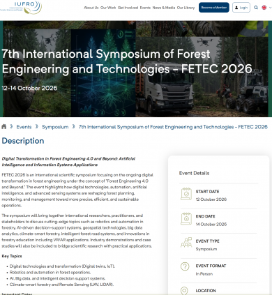 7. Internationales Symposium für Forsttechnik und -technologien – FETEC 2026