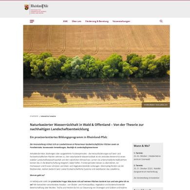 Naturbasierter Wasserrückhalt in Wald & Offenland – Von der Theorie zur nachhaltigen Landschaftsentwicklung