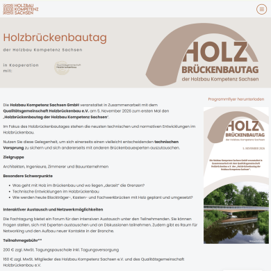 Holzbrückenbautag der Holzbau Kompetenz Sachsen