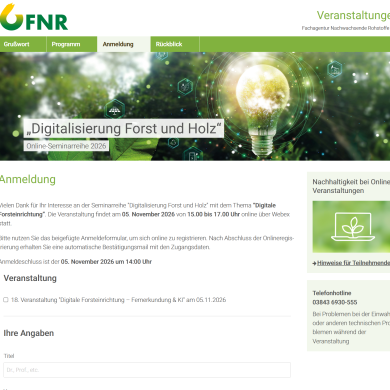 FNR-online-Seminarreihe: „Digitalisierung Forst und Holz“