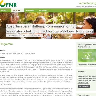 FNR-Abschlussveranstaltung: Kommunikation für Waldnaturschutz und nachhaltige Waldbewirtschaftung